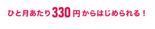 ひと月あたり300円からはじめられる